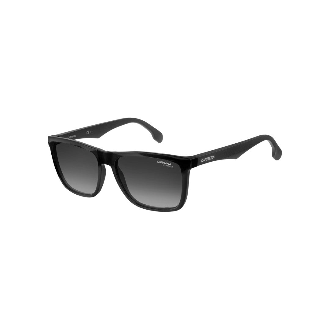 Carrera 5039/S 200073807589o إطار نظارة شمسية من البولي أميد للرجال بإطار كامل مستطيل مسطح علوي أسود بعدسات متدرجة باللون الرمادي وغير مستقطبة 56-16-145