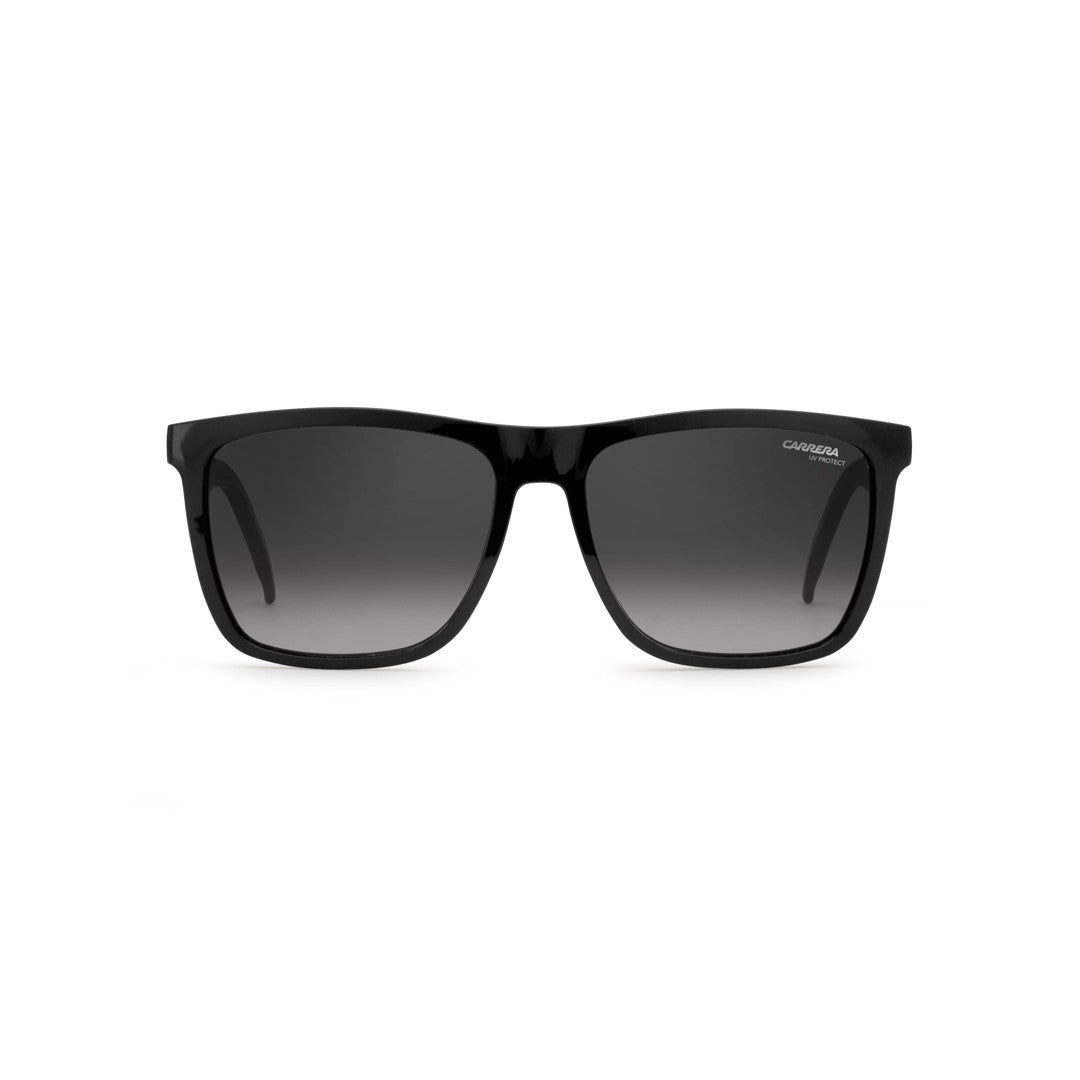 Carrera 5039/S 200073807589o إطار نظارة شمسية من البولي أميد للرجال بإطار كامل مستطيل مسطح علوي أسود بعدسات متدرجة باللون الرمادي وغير مستقطبة 56-16-145
