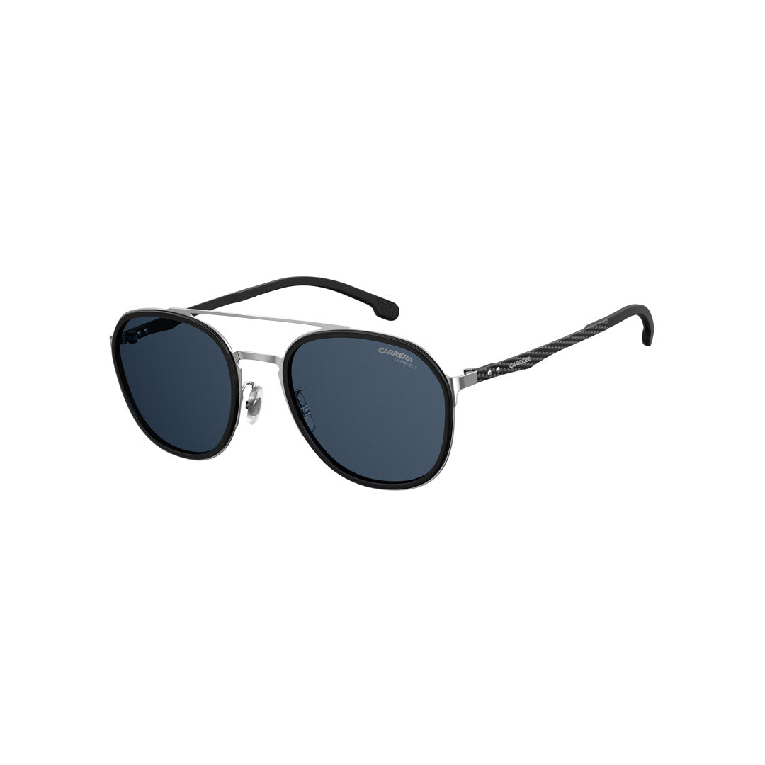 Carrera 8033/Gs 202490v8154ir Metal Sunglass Frames For Men Full Rim Round Dark Ruthenium Black With Solid Tint Grey Non-Polarized 54-22-145