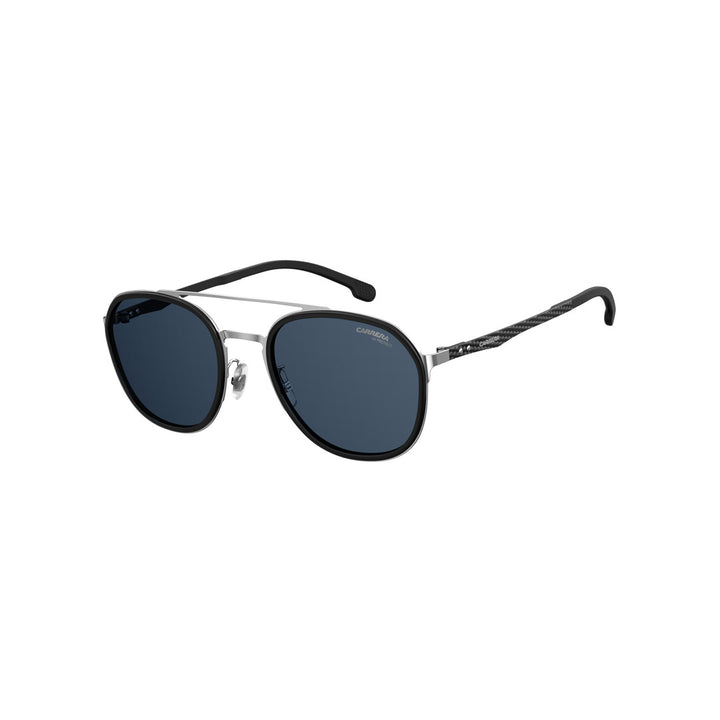 Carrera 8033/Gs 202490v8154ir Metal Sunglass Frames For Men Full Rim Round Dark Ruthenium Black With Solid Tint Grey Non-Polarized 54-22-145