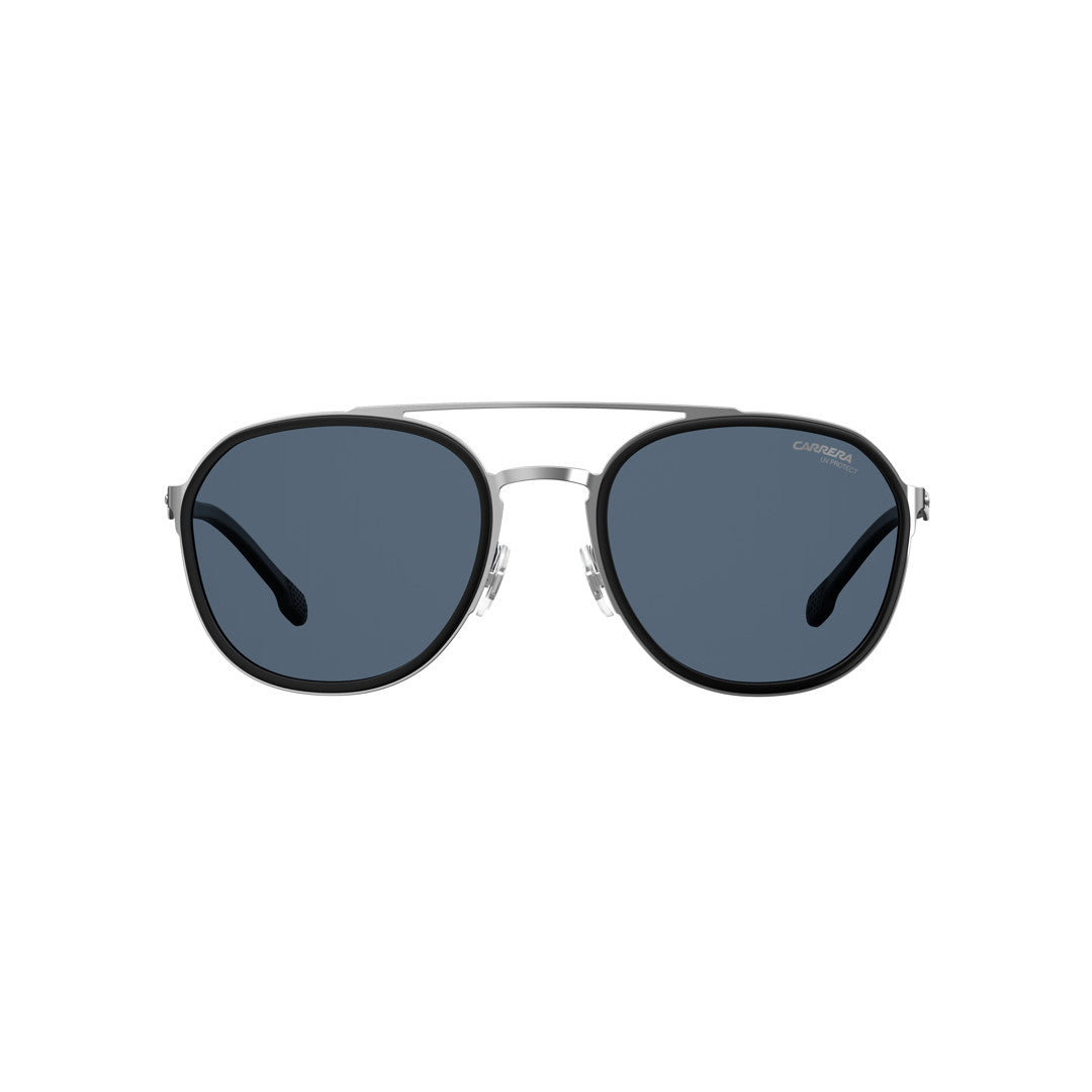Carrera 8033/Gs 202490v8154ir Metal Sunglass Frames For Men Full Rim Round Dark Ruthenium Black With Solid Tint Grey Non-Polarized 54-22-145