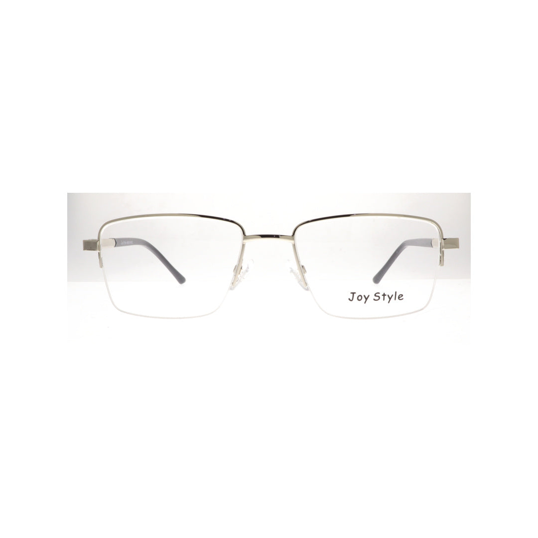 Joy Style For Men Eyeglasses Semi-Rimless Square Shape Size 53 8881c2 Silver