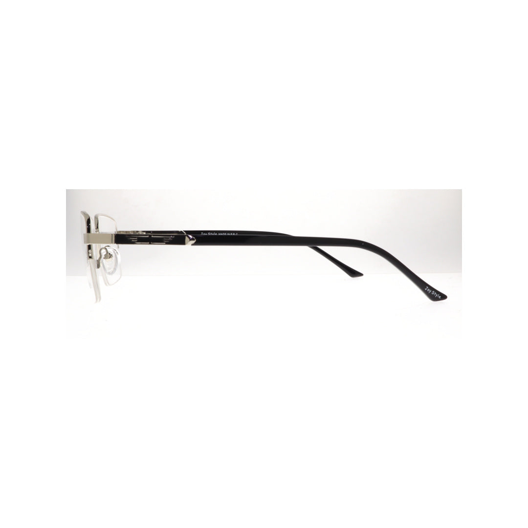 Joy Style For Men Eyeglasses Semi-Rimless Square Shape Size 53 8881c2 Silver