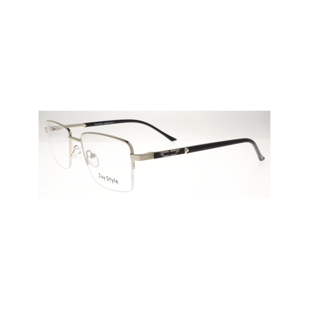 Joy Style For Men Eyeglasses Semi-Rimless Square Shape Size 53 8881c2 Silver