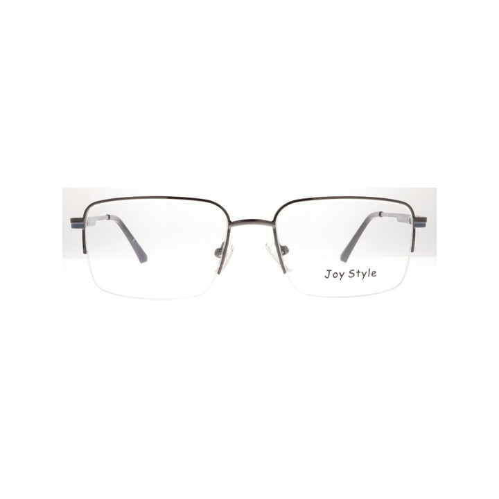 Joy Style For Men Metal Eyeglasses Semi-Rimless Square Shape Size 53 8805c2 Gunmetal