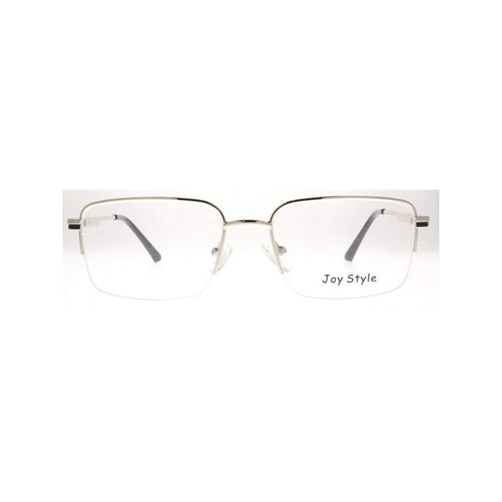 Joy Style For Men Metal Eyeglasses Semi-Rimless Square Shape Size 53 8805c4 Silver
