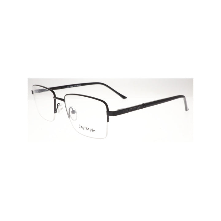 Joy Style For Men Metal Eyeglasses Semi-Rimless Square Shape Size 53 8881c5 Matte Black