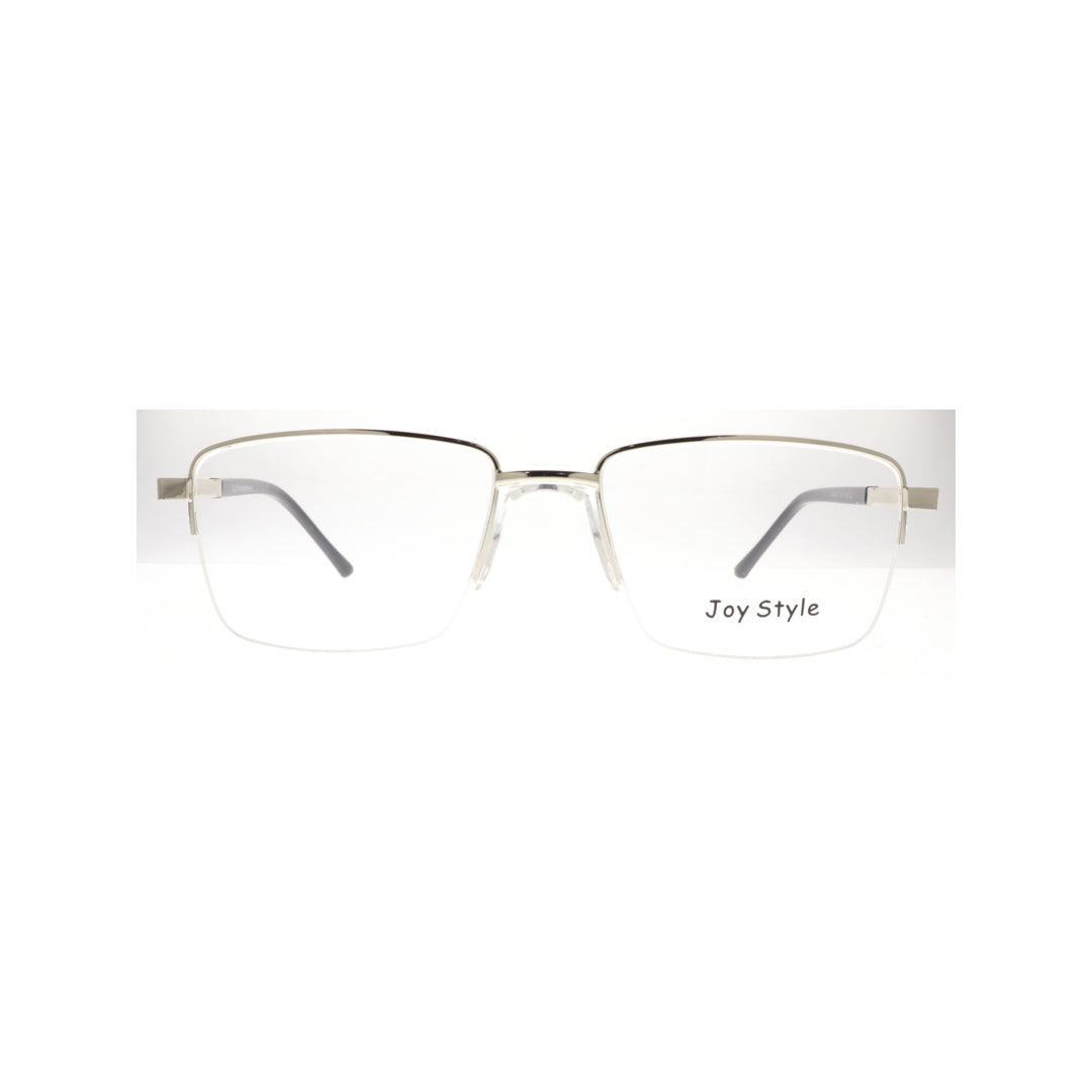 Joy Style For Men Metal Eyeglasses Semi-Rimless Square Shape Size 53 8883c2 Silver