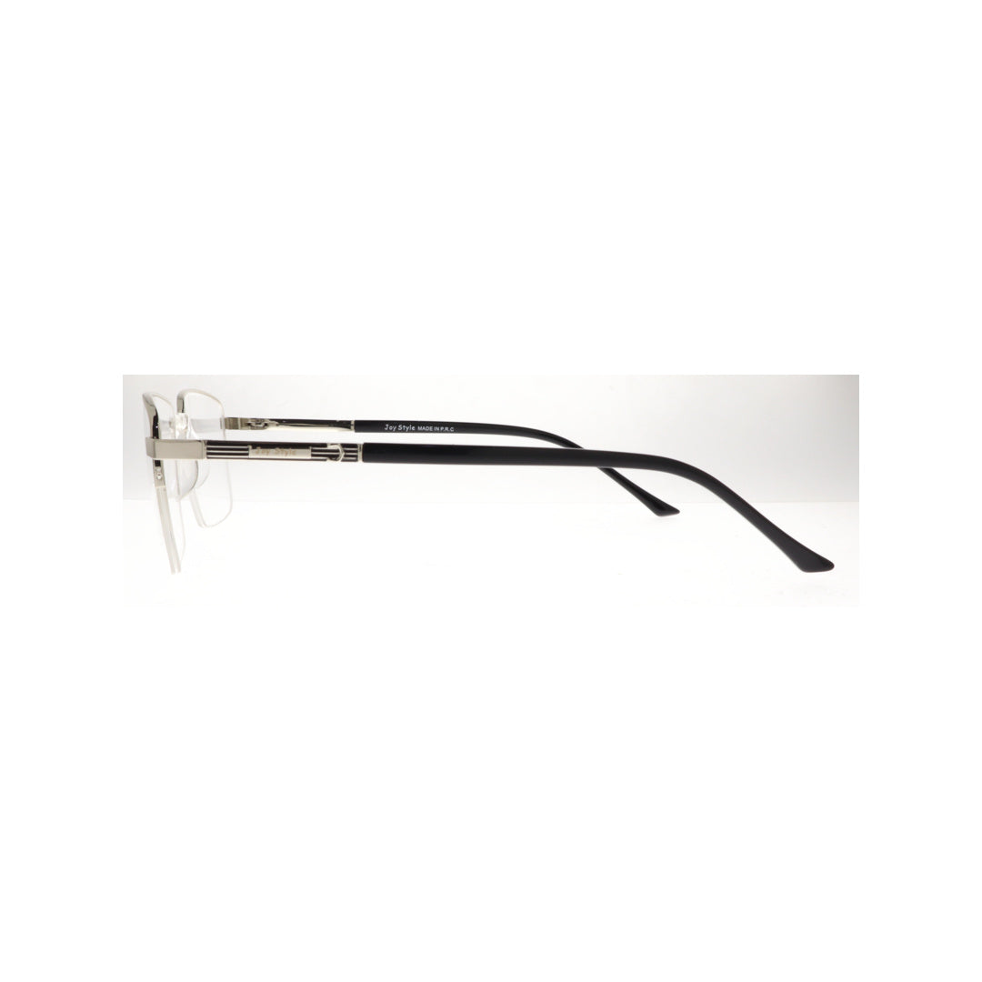 Joy Style For Men Metal Eyeglasses Semi-Rimless Square Shape Size 53 8883c2 Silver