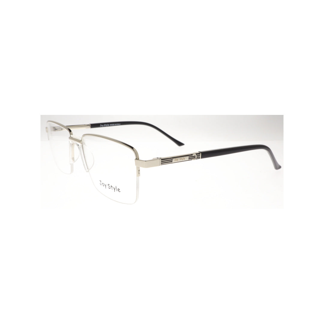 Joy Style For Men Metal Eyeglasses Semi-Rimless Square Shape Size 53 8883c2 Silver