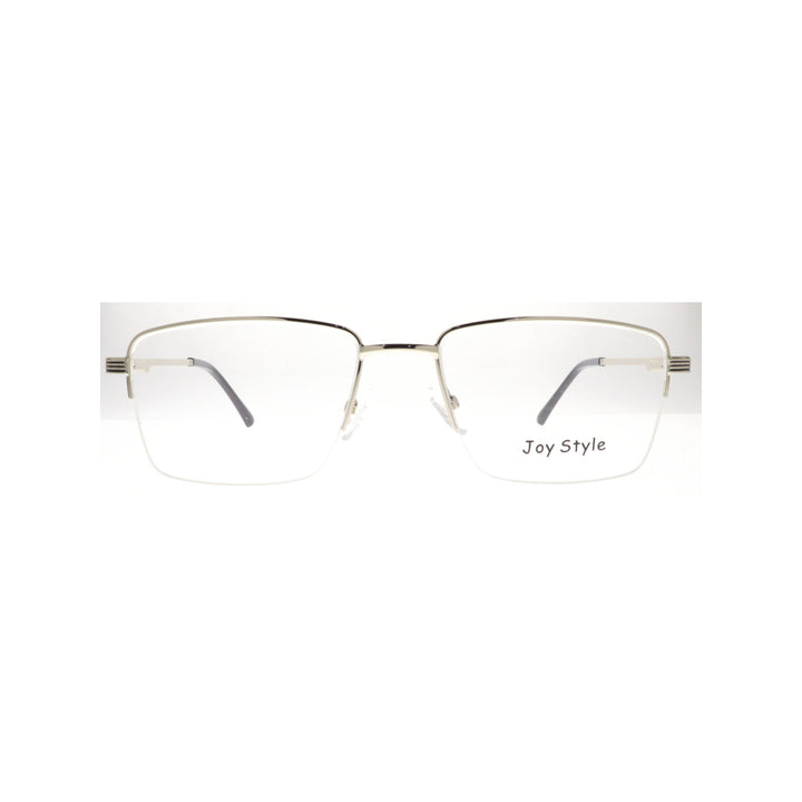 Joy Style For Men Metal Eyeglasses Semi-Rimless Square Shape Size 55 8879c2 Silver