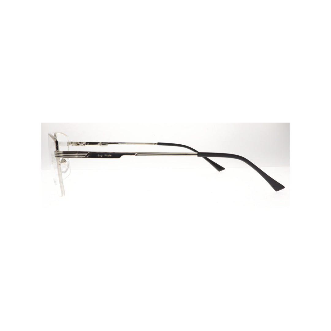 Joy Style For Men Metal Eyeglasses Semi-Rimless Square Shape Size 55 8879c2 Silver