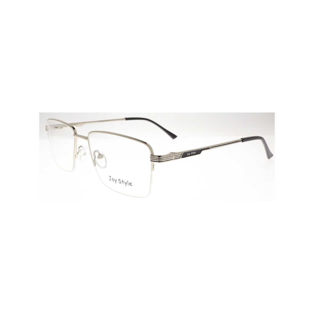 Joy Style For Men Metal Eyeglasses Semi-Rimless Square Shape Size 55 8879c2 Silver
