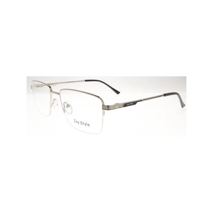 Joy Style For Men Metal Eyeglasses Semi-Rimless Square Shape Size 55 8879c2 Silver