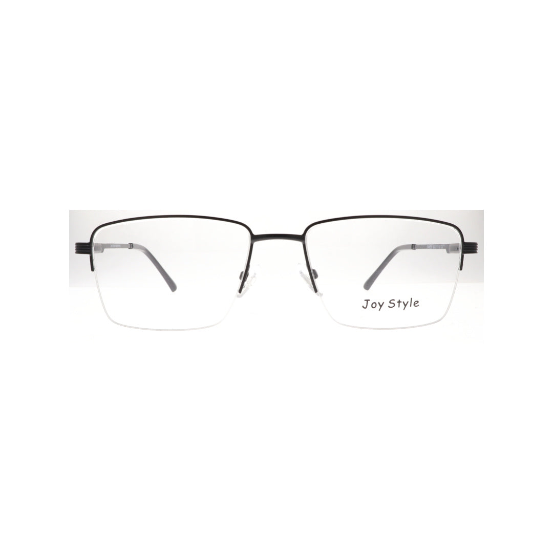 Joy Style For Men Metal Eyeglasses Semi-Rimless Square Shape Size 55 8879c5 Matte Black