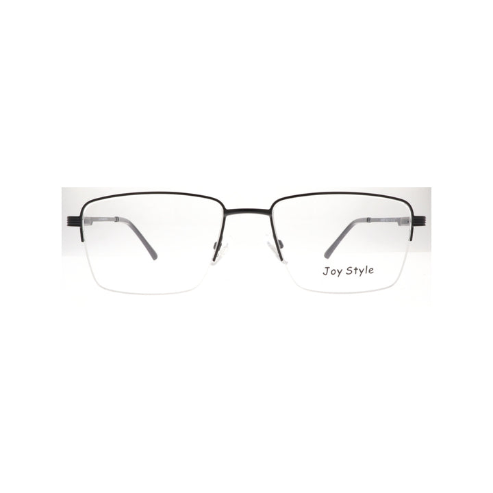 Joy Style For Men Metal Eyeglasses Semi-Rimless Square Shape Size 55 8879c5 Matte Black