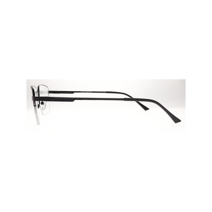 Joy Style For Men Metal Eyeglasses Semi-Rimless Square Shape Size 55 8879c5 Matte Black