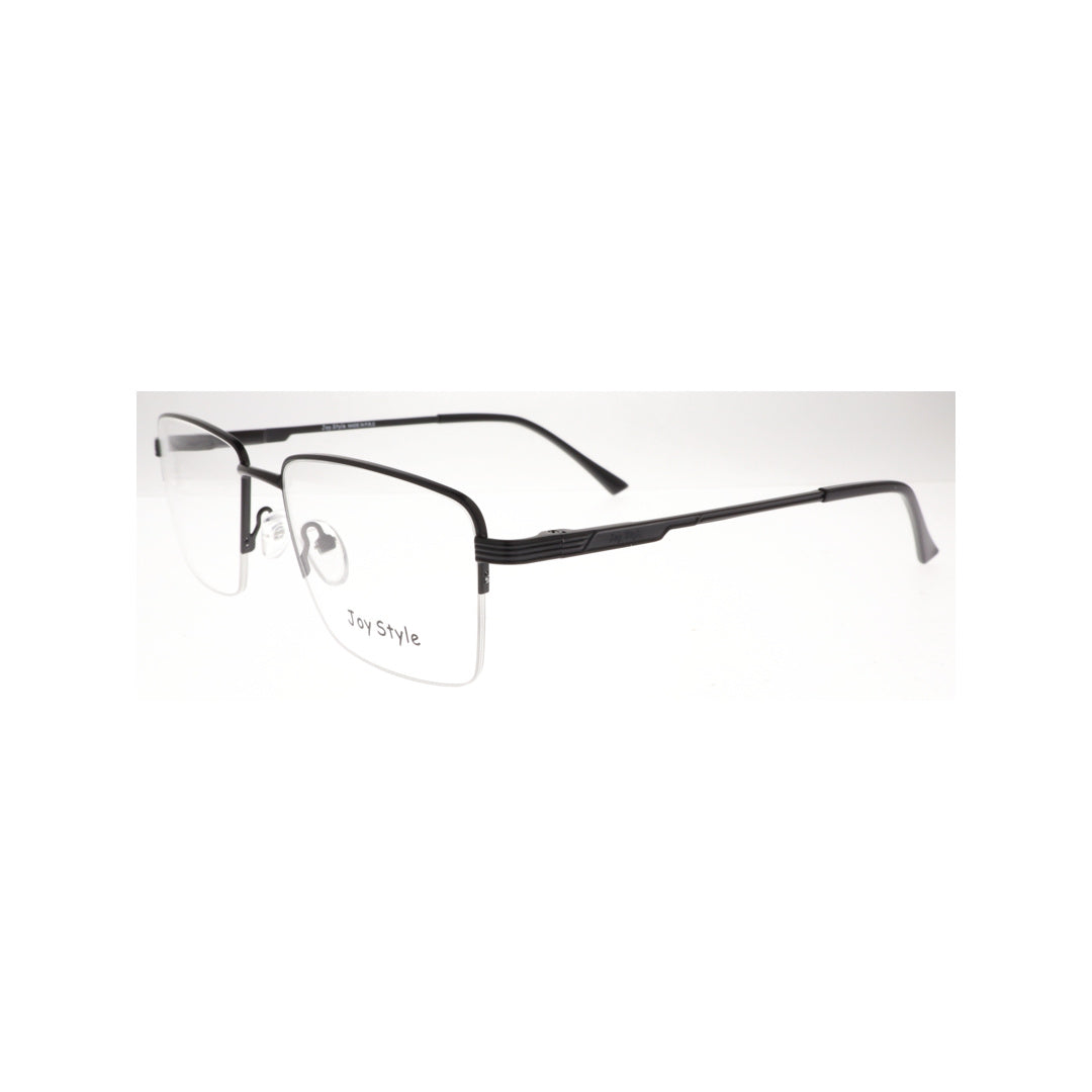 Joy Style For Men Metal Eyeglasses Semi-Rimless Square Shape Size 55 8879c5 Matte Black
