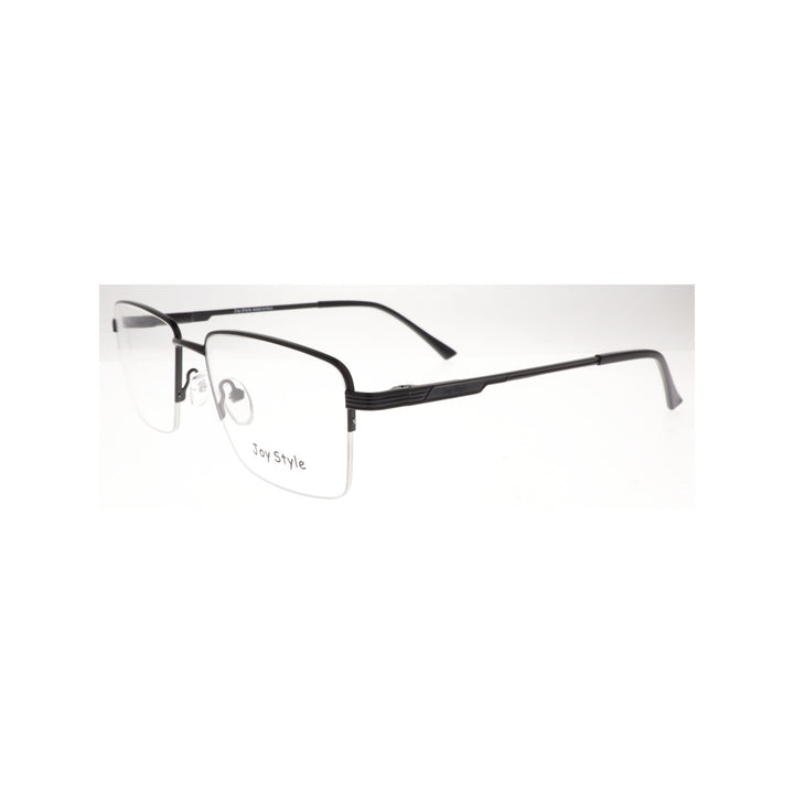 Joy Style For Men Metal Eyeglasses Semi-Rimless Square Shape Size 55 8879c5 Matte Black