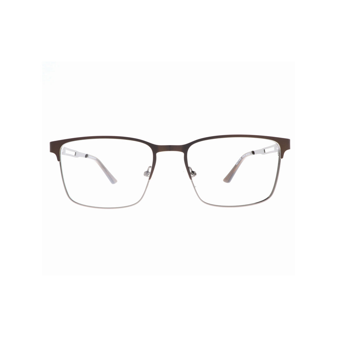 Joy Style For Men Metal Eyeglasses Square Shape Size 54 1167c4 Matte Brown