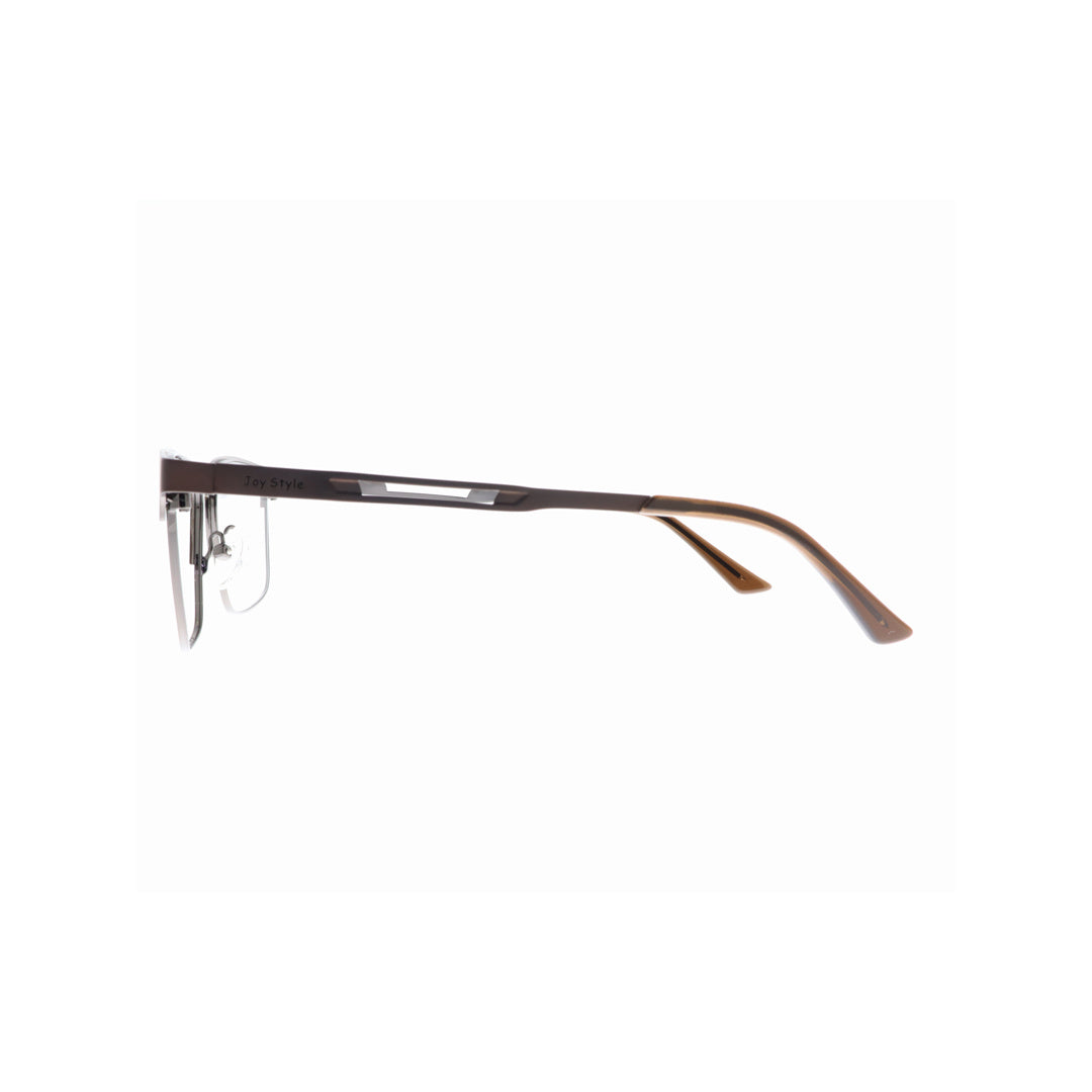 Joy Style For Men Metal Eyeglasses Square Shape Size 54 1167c4 Matte Brown