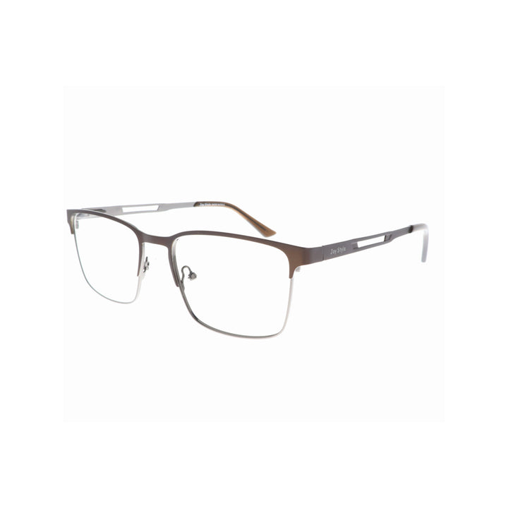 Joy Style For Men Metal Eyeglasses Square Shape Size 54 1167c4 Matte Brown