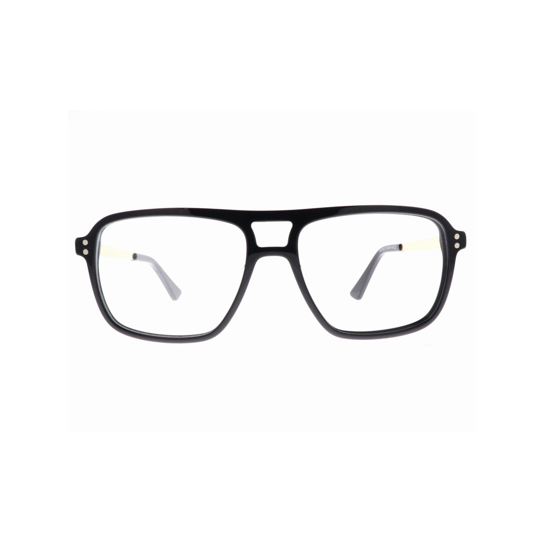 Joy Style For Men Plastic Eyeglasses Aviator Shape 56 Black 1053c1clip Black