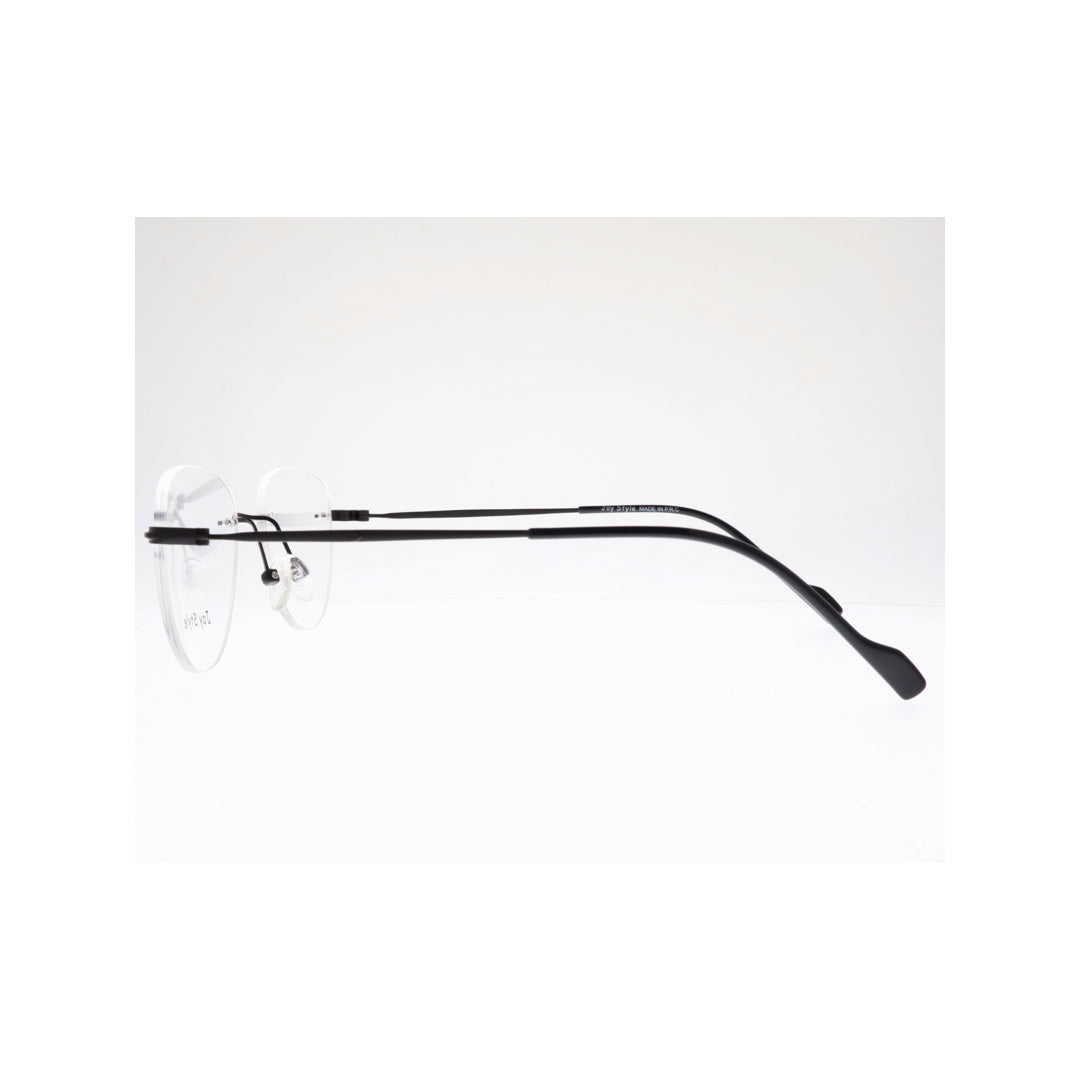 Joy Style For Unisex Eyeglasses Clip Rimless Cat Eye Shape Size 52 Dc3062c1clip Matte Black