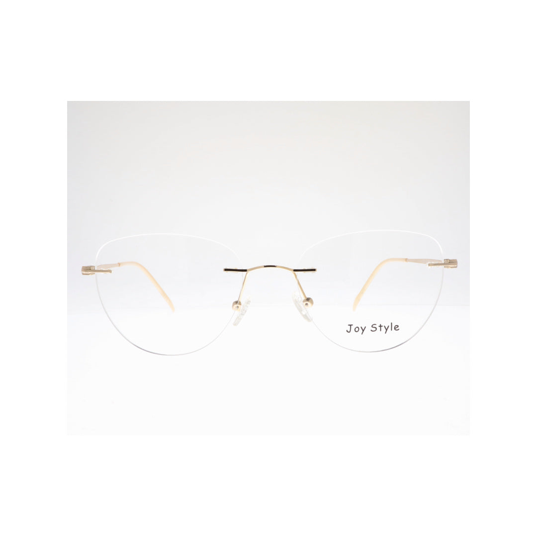 Joy Style For Unisex Eyeglasses Clip Rimless Cat Eye Shape Size 52 Dc3062c2clip Gold