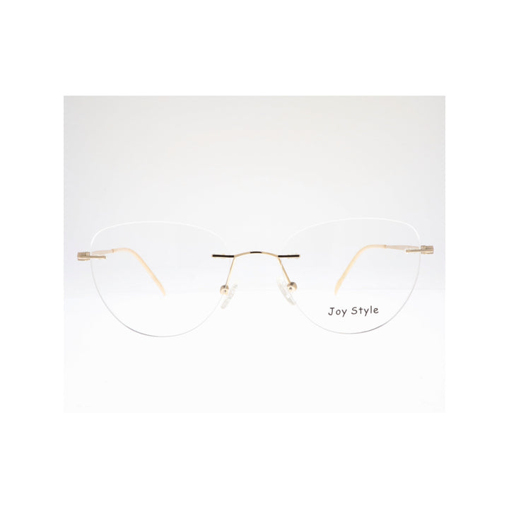 Joy Style For Unisex Eyeglasses Clip Rimless Cat Eye Shape Size 52 Dc3062c2clip Gold