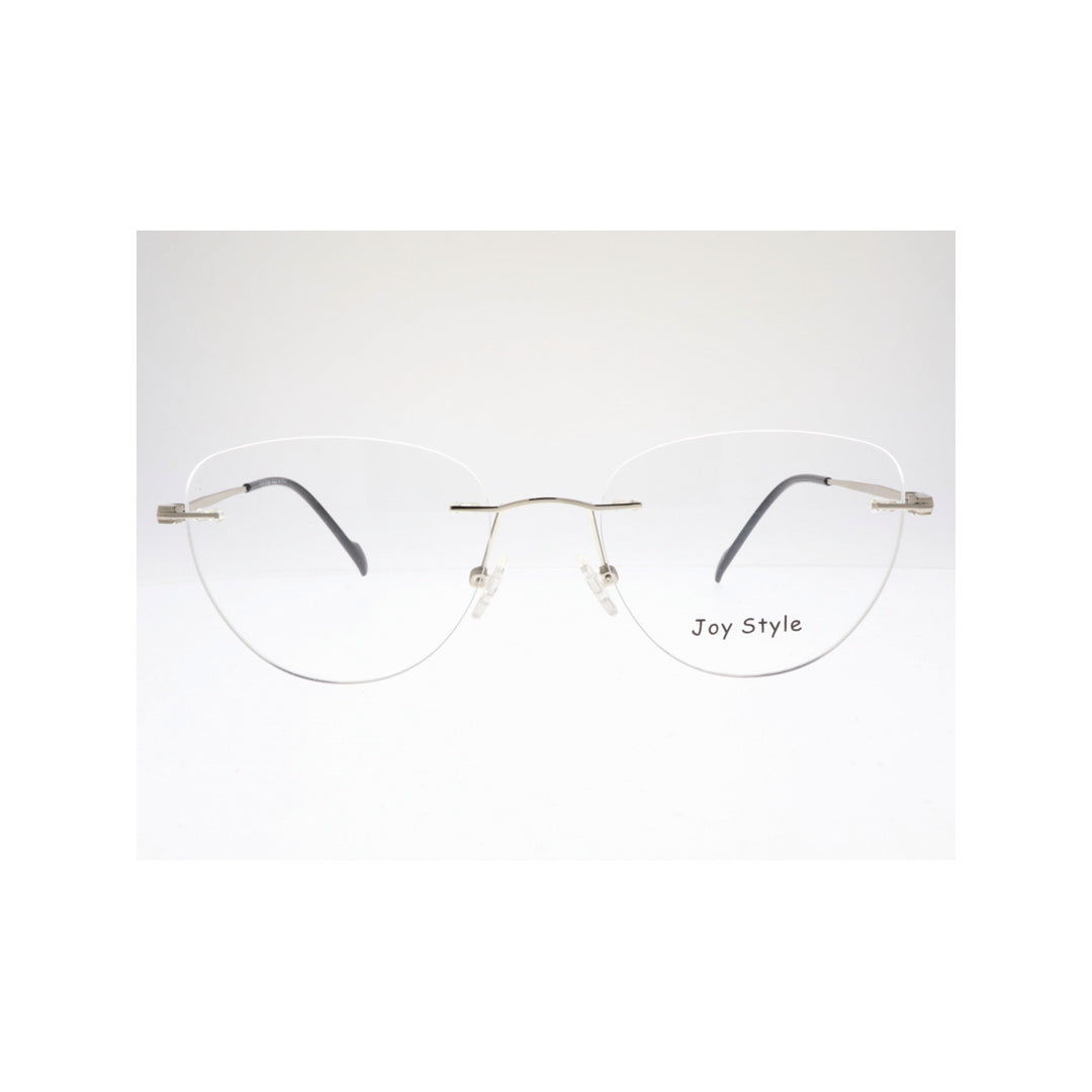 Joy Style For Unisex Eyeglasses Clip Rimless Cat Eye Shape Size 52 Dc3062c3clip Silver