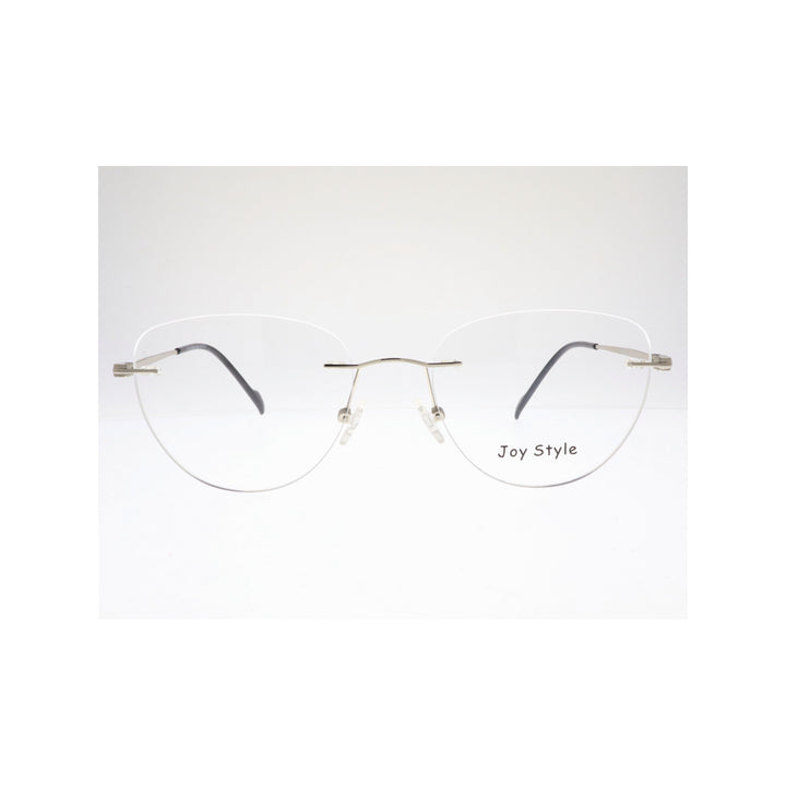 Joy Style For Unisex Eyeglasses Clip Rimless Cat Eye Shape Size 52 Dc3062c3clip Silver