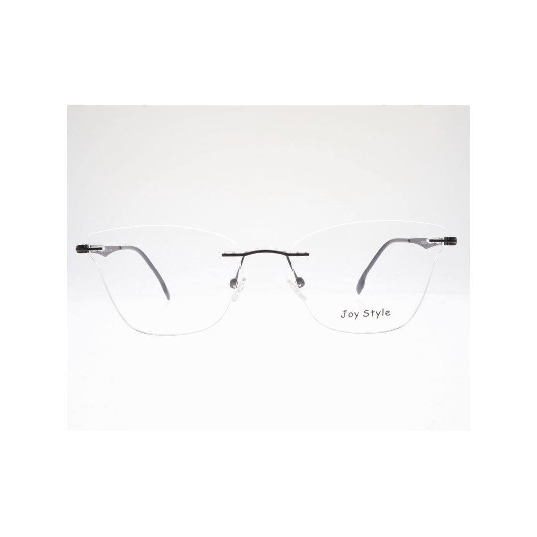 Joy Style For Unisex Eyeglasses Clip Rimless Cat Eye Shape Size 58 Dc3060c1clip Matte Black
