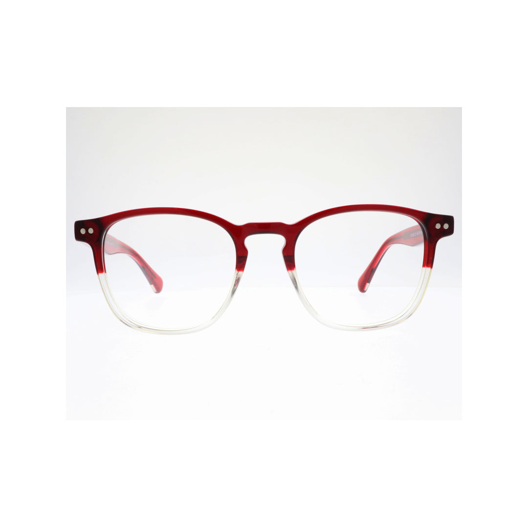 Joy Style For Unisex Eyeglasses Clip Square Shape Size 49 1308c2clip Clear Red
