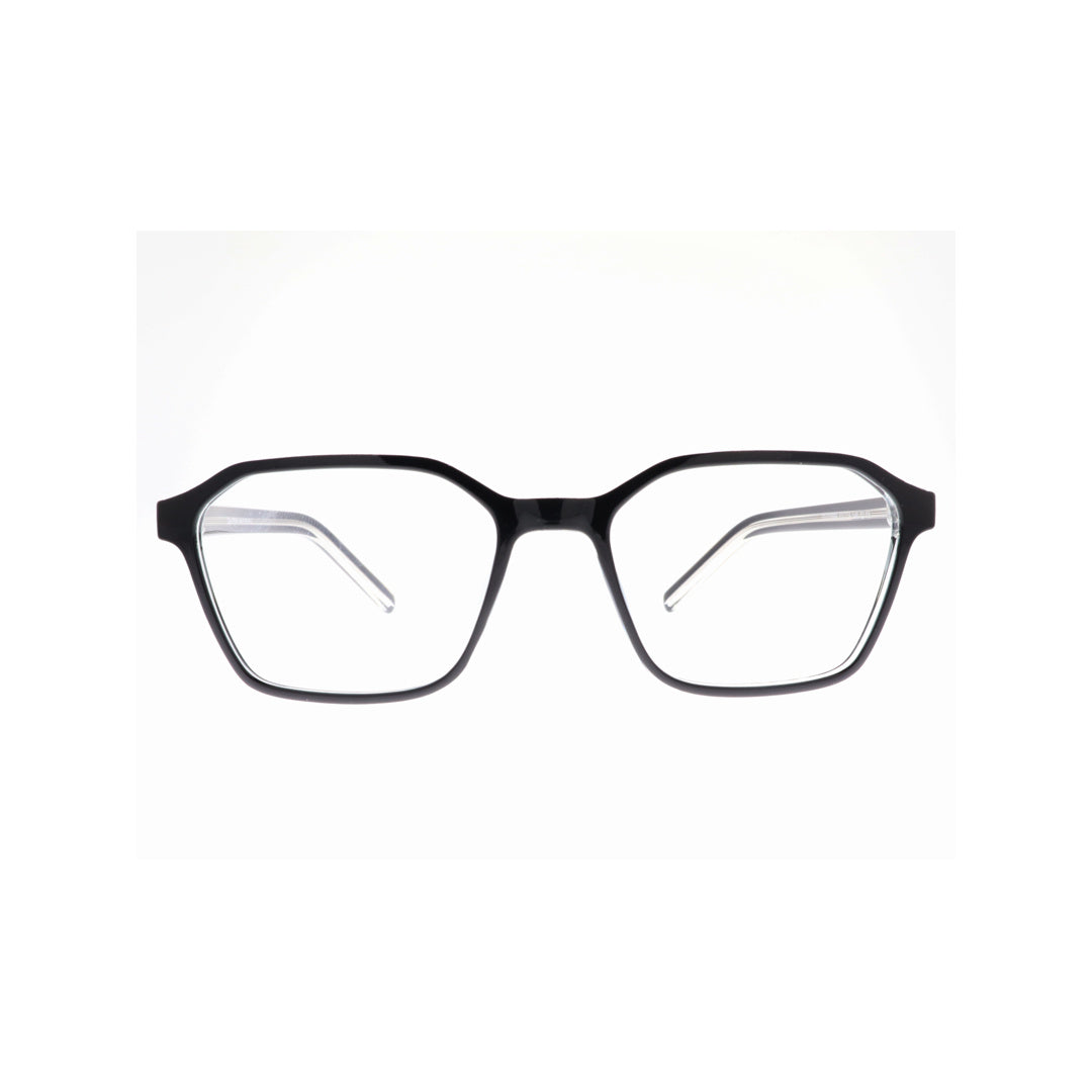 Joy Style For Unisex Eyeglasses Rectangular Shape Size 52 1889c2 Black Clear