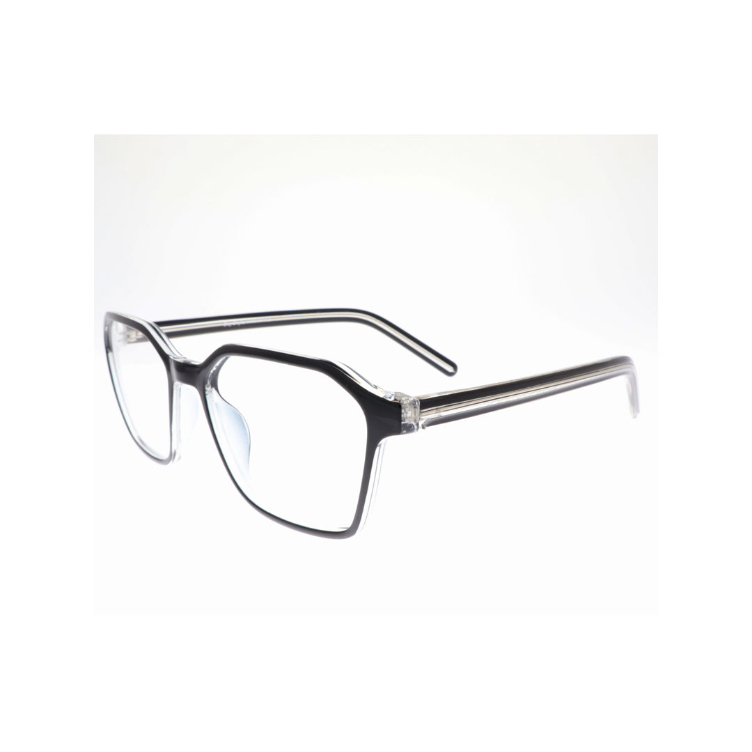 Joy Style For Unisex Eyeglasses Rectangular Shape Size 52 1889c2 Black Clear