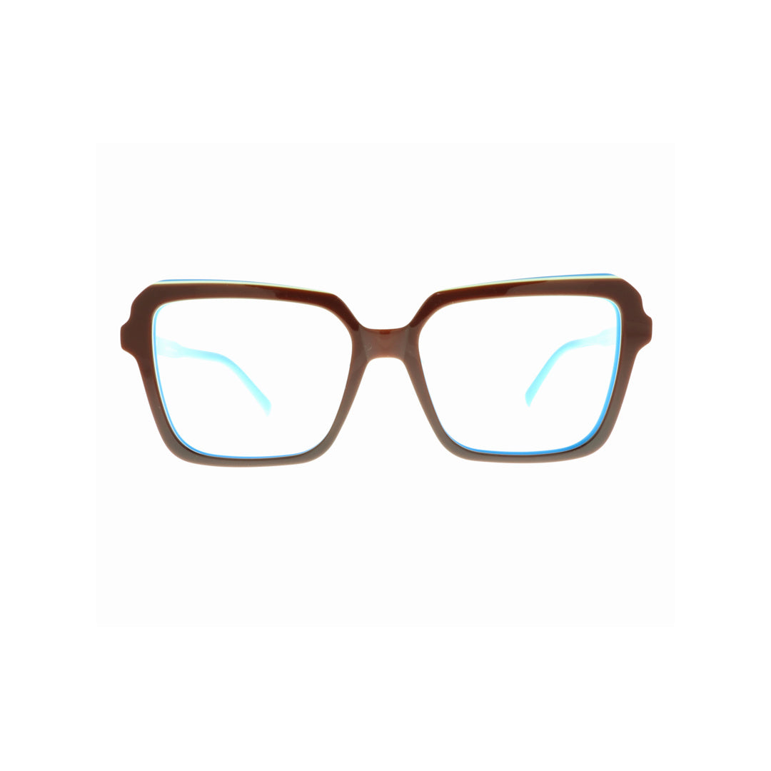 Joy Style For Unisex Eyeglasses Rectangular Shape Size 54 10012c4 Brown Blue