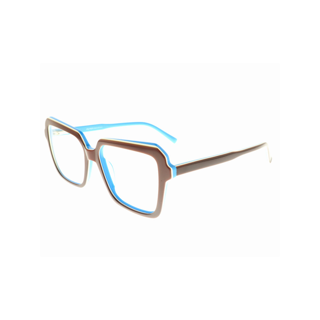 Joy Style For Unisex Eyeglasses Rectangular Shape Size 54 10012c4 Brown Blue