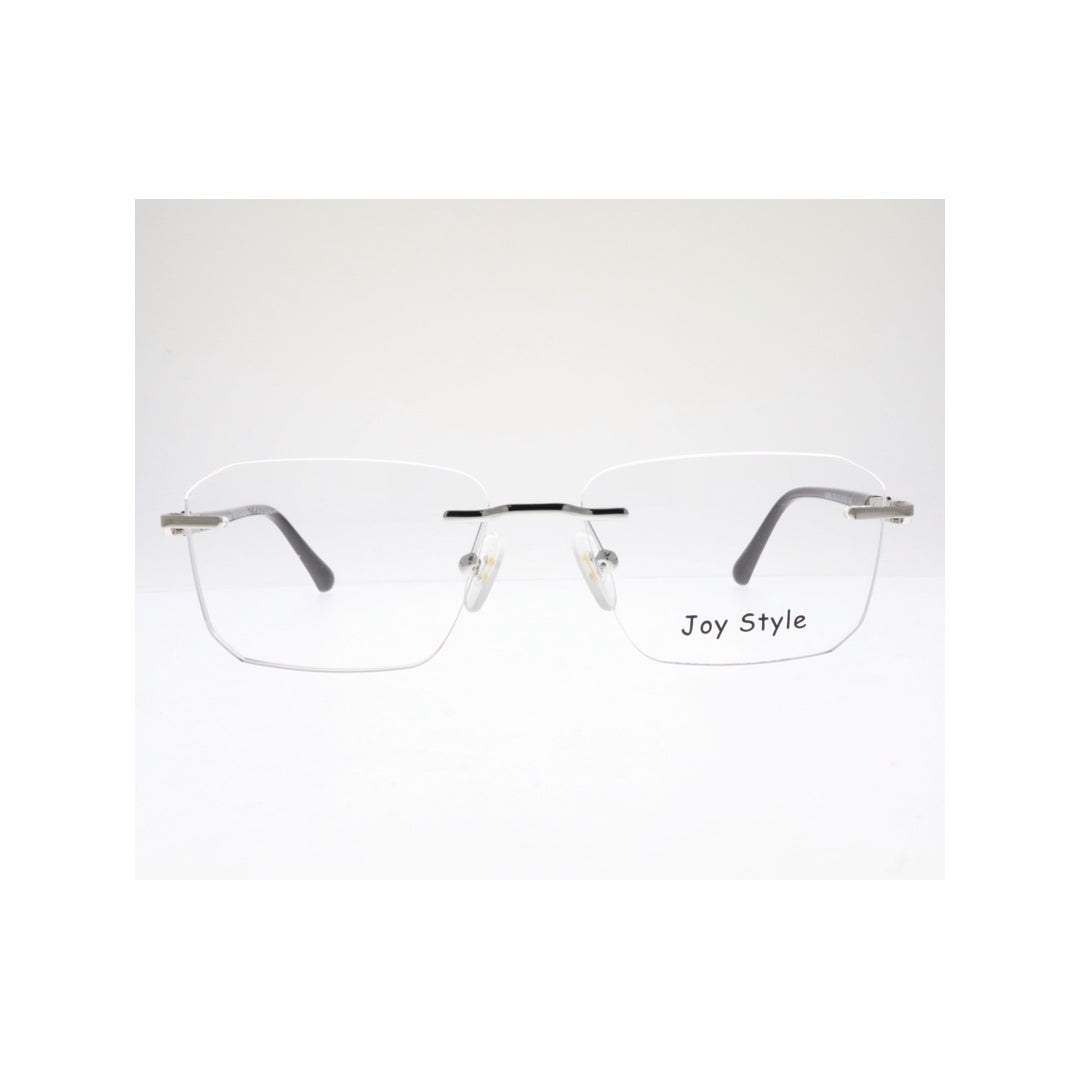 Joy Style For Unisex Eyeglasses Rimless Square Shape Size 52 120368jc2 Black Silver