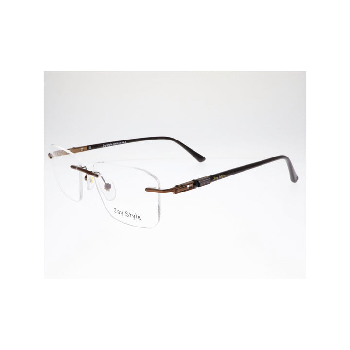 نظارة طبية JOY STYLE للجنسين بدون إطار مربعة الشكل مقاس 52 120368jc4 بني