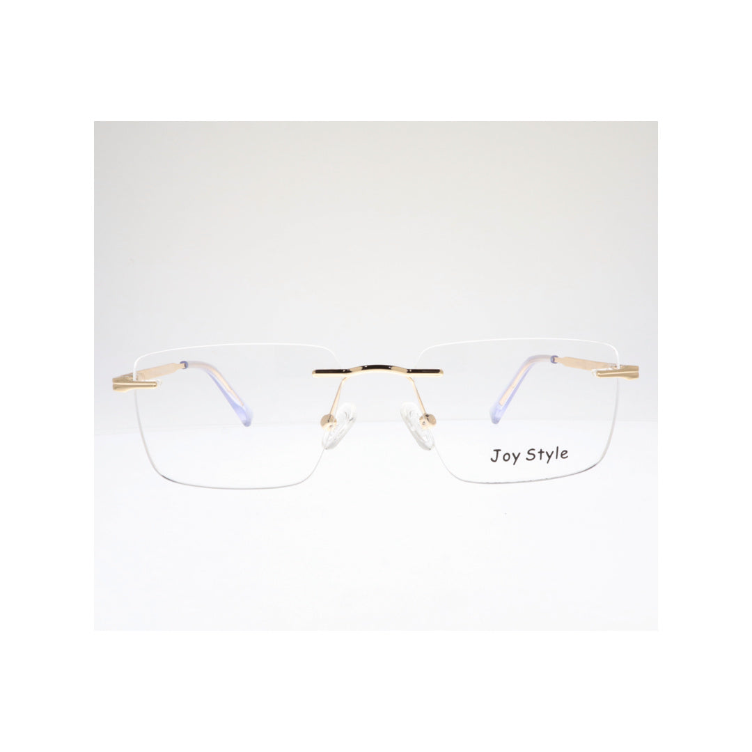 Joy Style For Unisex Eyeglasses Rimless Square Shape Size 52 Ch5603c5 Gold