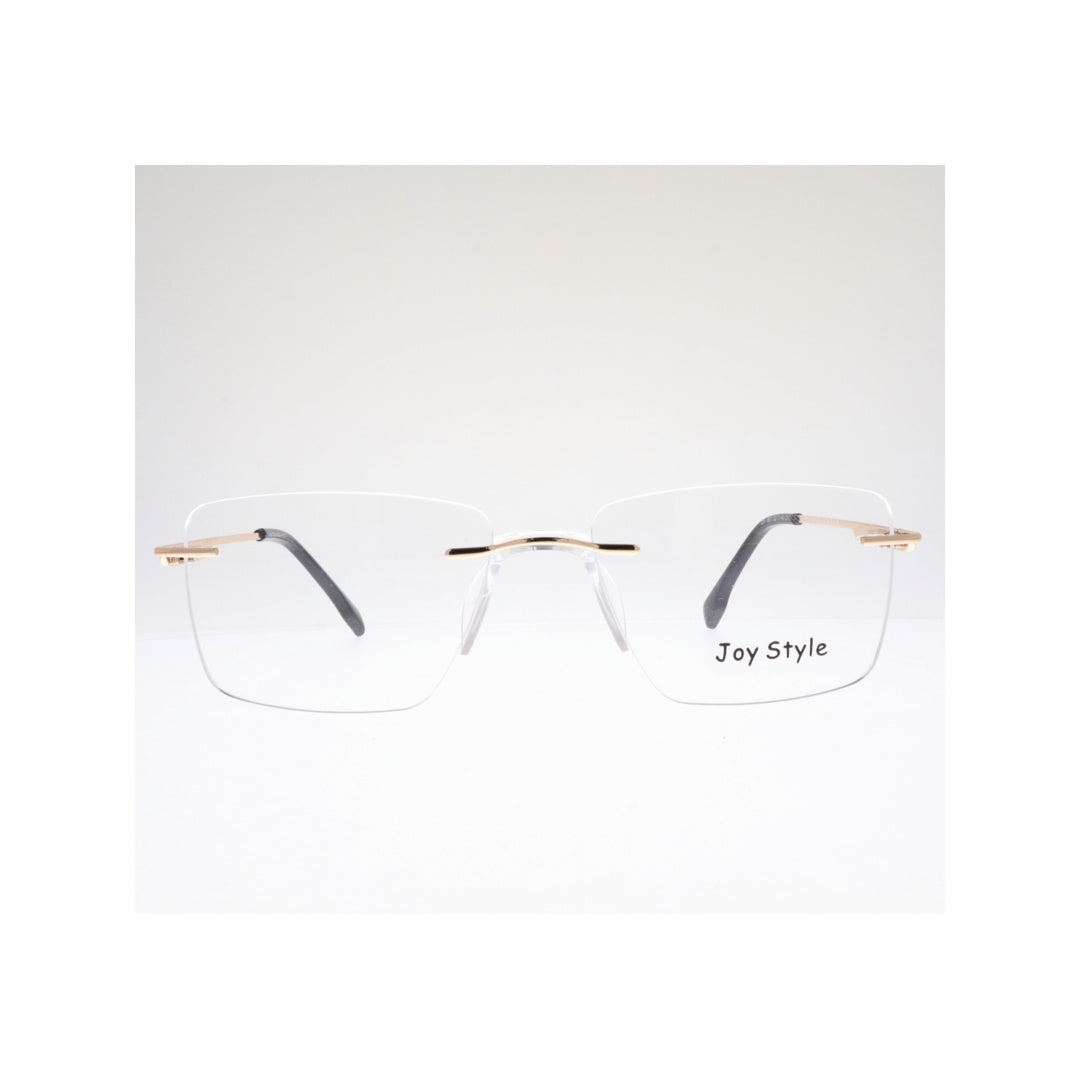 Joy Style For Unisex Eyeglasses Rimless Square Shape Size 52 Ch6601c1 Gold