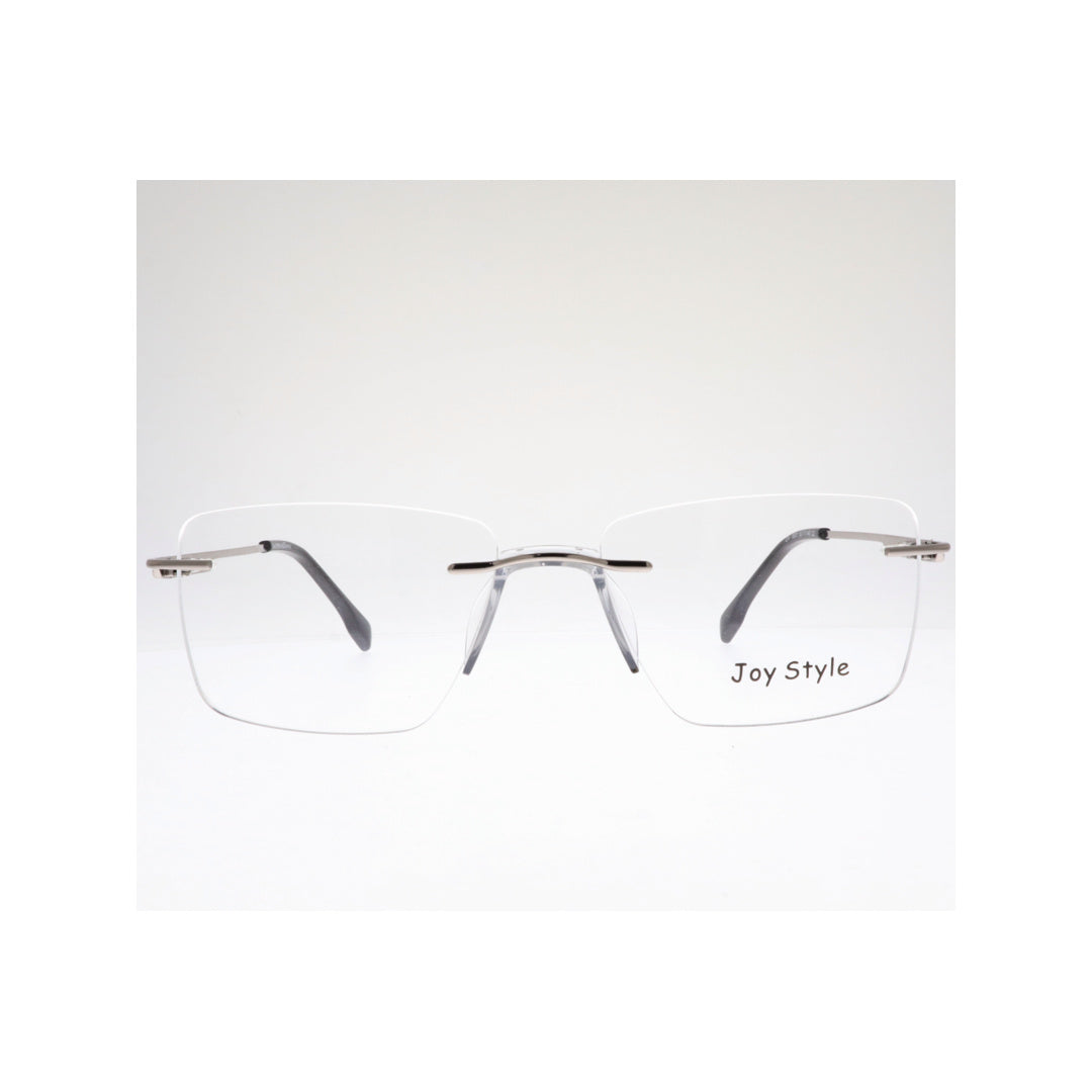 Joy Style For Unisex Eyeglasses Rimless Square Shape Size 52 Ch6601c2 Silver
