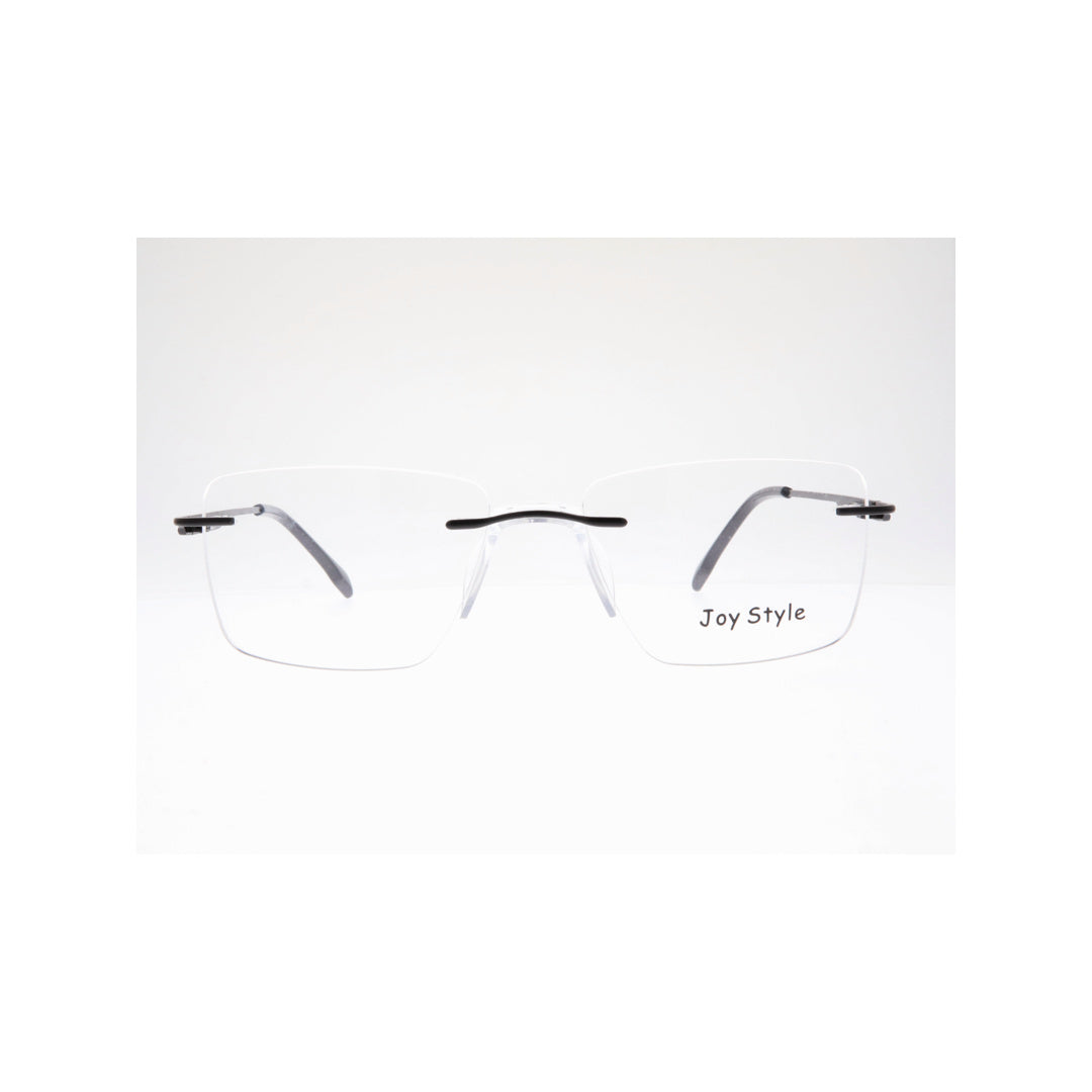 Joy Style For Unisex Eyeglasses Rimless Square Shape Size 52 Ch6601c4 Matte Black