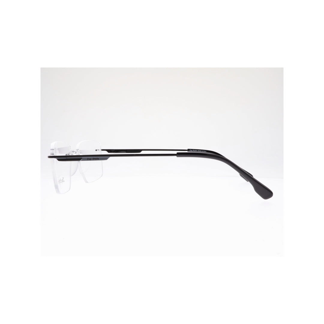 Joy Style For Unisex Eyeglasses Rimless Square Shape Size 52 Ch6601c4 Matte Black