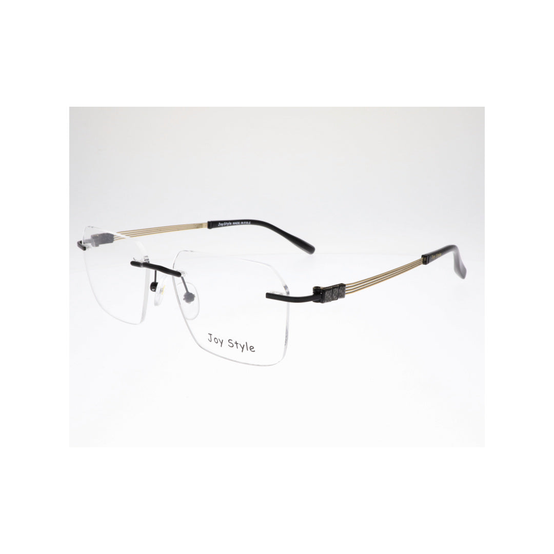 Joy Style For Unisex Eyeglasses Rimless Square Shape Size 53 120357jc1 Brown Gold