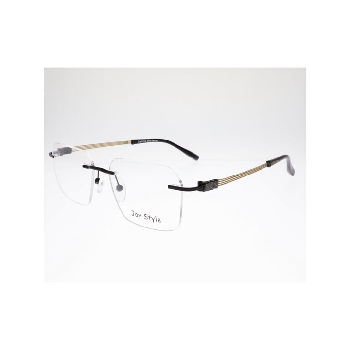 Joy Style For Unisex Eyeglasses Rimless Square Shape Size 53 120357jc1 Brown Gold
