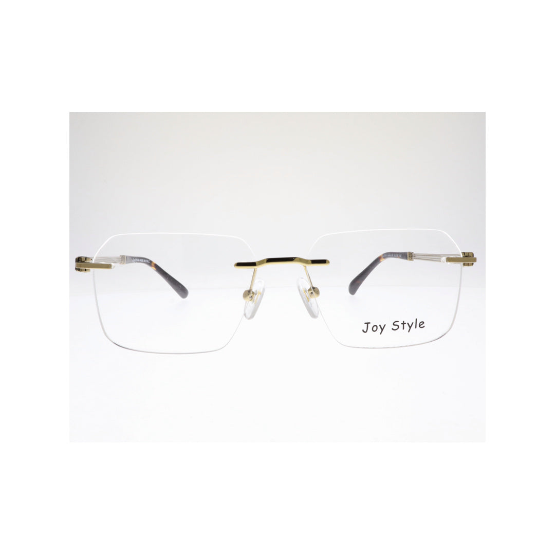 Joy Style For Unisex Eyeglasses Rimless Square Shape Size 53 120357jc9 Matte Gold
