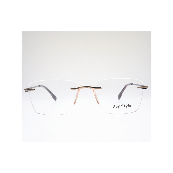 Joy Style For Unisex Eyeglasses Rimless Square Shape Size 53 Ch6600c3 Brown