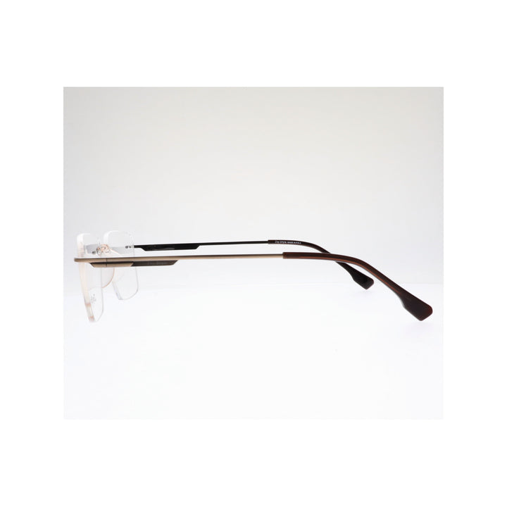 Joy Style For Unisex Eyeglasses Rimless Square Shape Size 53 Ch6600c3 Brown